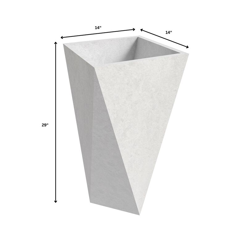 LeisureMod Aloe Series Planter set in White