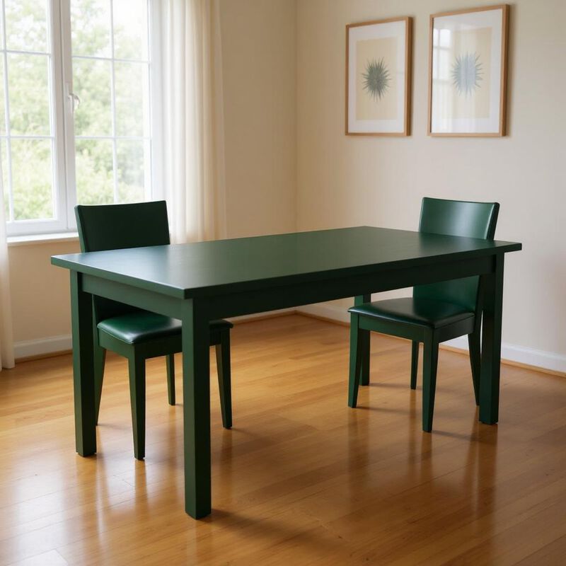 HomeRoots 48" Dark Green Solid Wood Dining Table