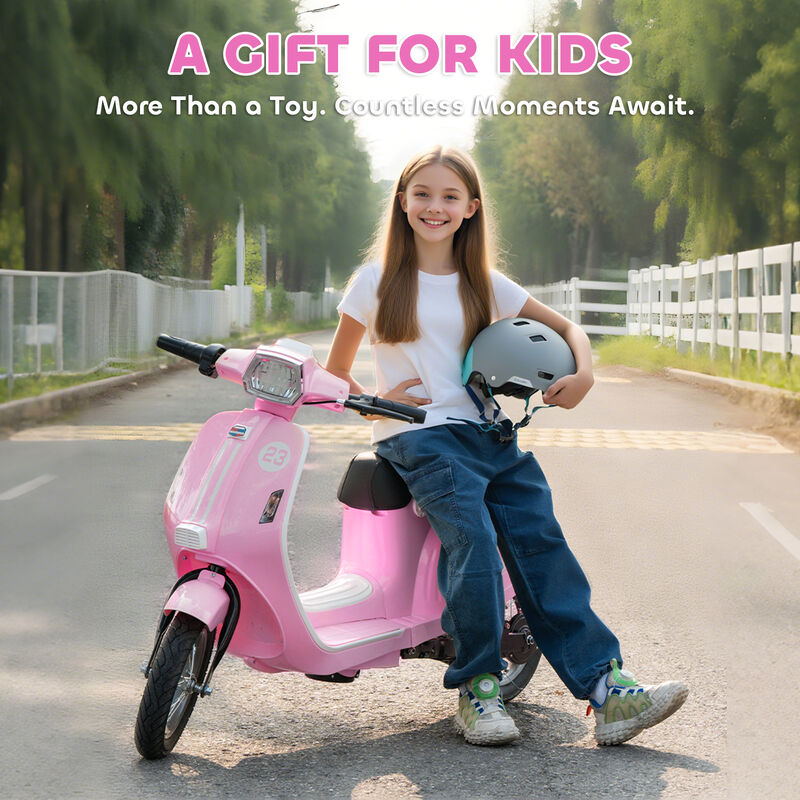BreeBe 24V Kids Motorcycle with 3-Speed, Electric Motorcycle with Rear Suspension and LED Lights image number 6