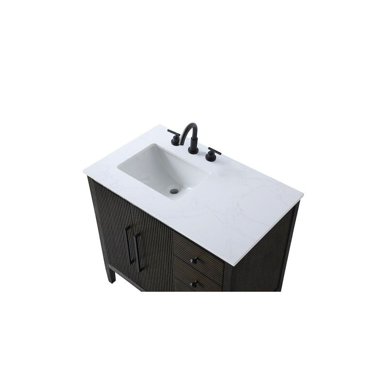 Elegant Kitchen and Bath 36 inch Single Bathroom Vanity in Chocolate Oak