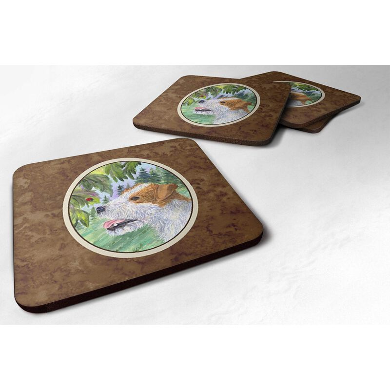 Caroline's Treasures SS8211FC Jack Russell Terrier Foam Coasters (Set of 4), 3.5 H x 3.5 W, Multicolor image number 0