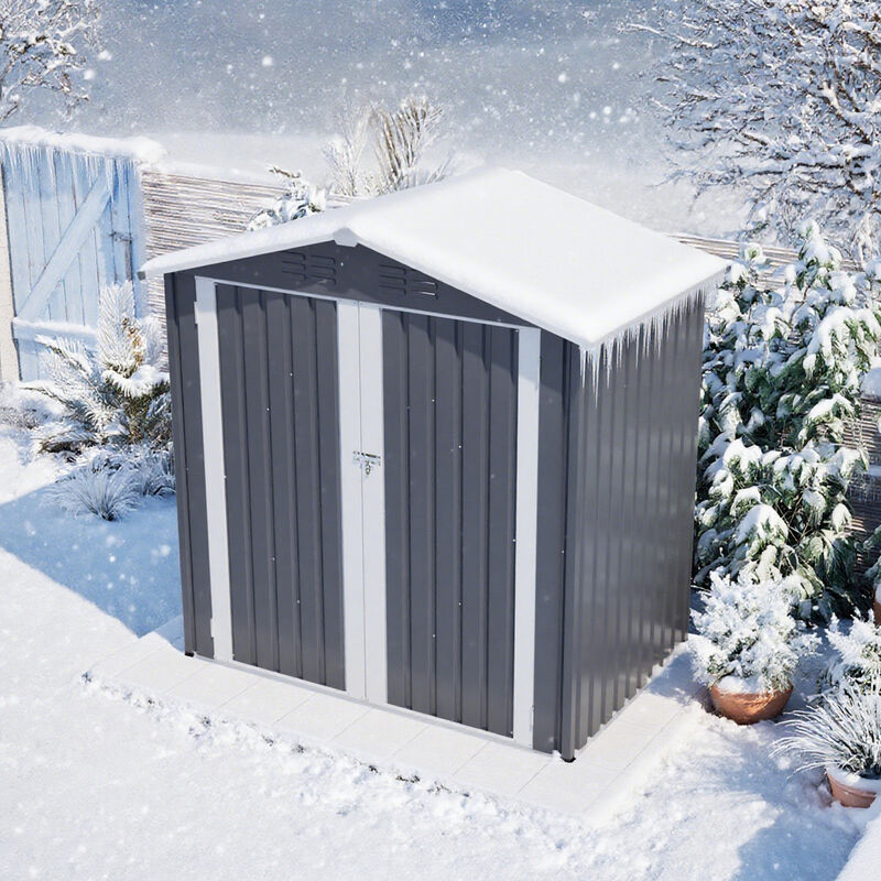WOW PIONEER Heavy Duty Metal Outdoor Storage Shed with Lockable Door, Waterproof Weather Resistant Tool Storage House for Backyard Patio Lawn Garden image number 8