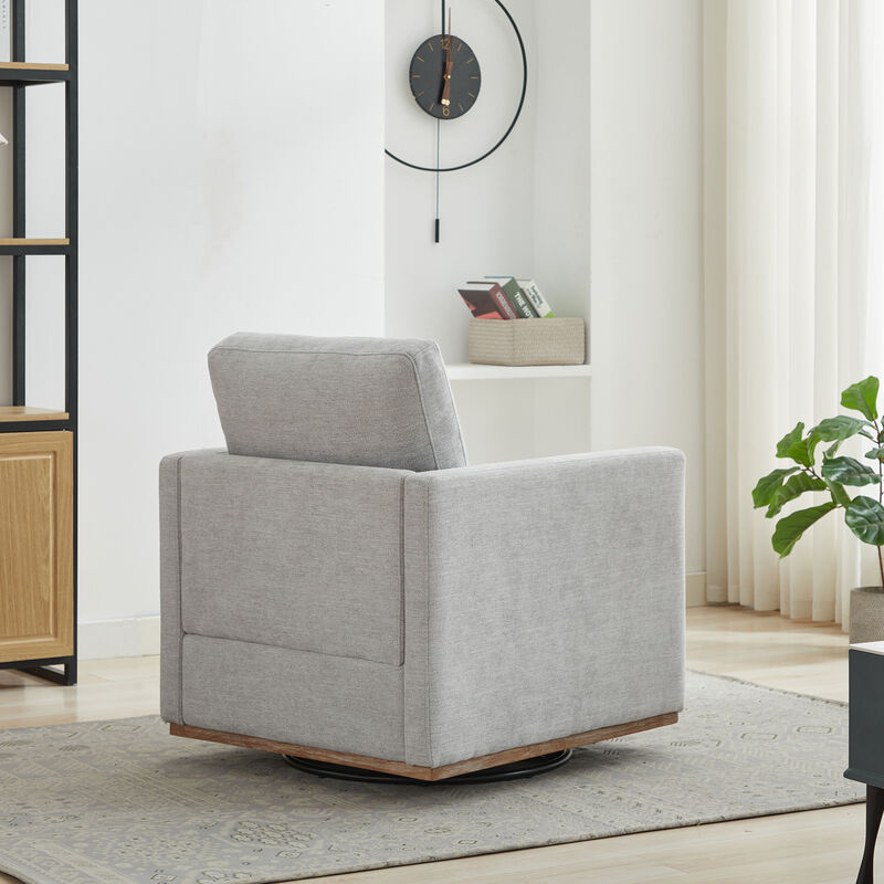 GOODSILO Square Swivel Accent Chair with 360-Degree Rotation and Plush Upholstery for Modern Living Spaces image number 5