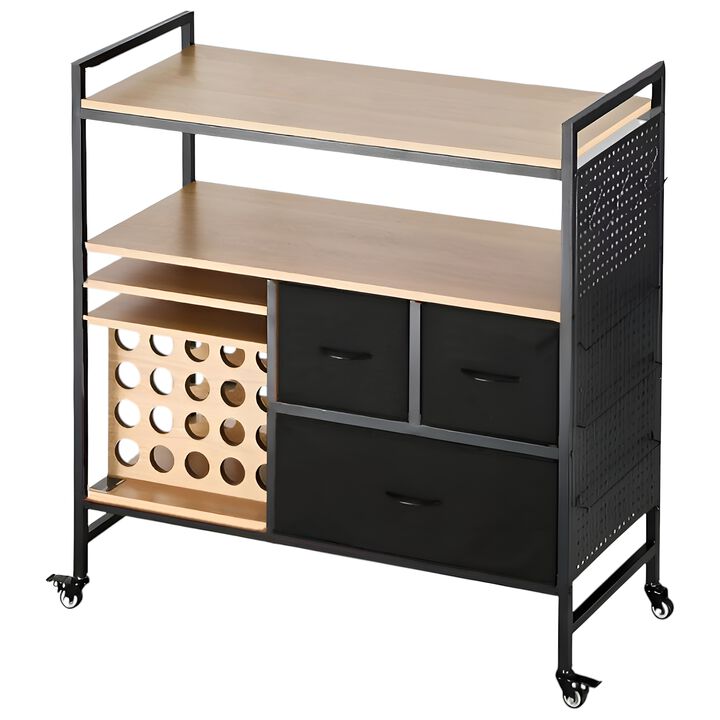 Rolling Craft Table Organizer Cart for Cricut Machines Storage Unit