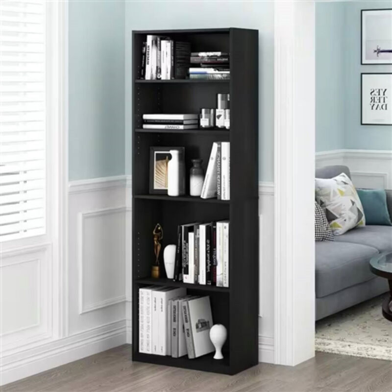 Freestanding 5-Tier Bookcase for Books In Living Room