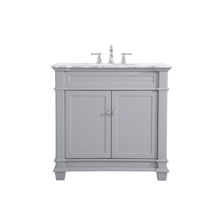 Elegant Kitchen and Bath 36 inch Single Bathroom Vanity set in Grey