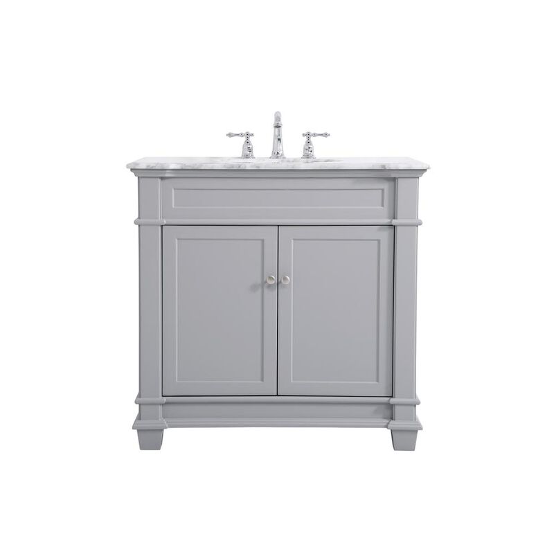 Elegant Kitchen and Bath 36 inch Single Bathroom Vanity set in Grey