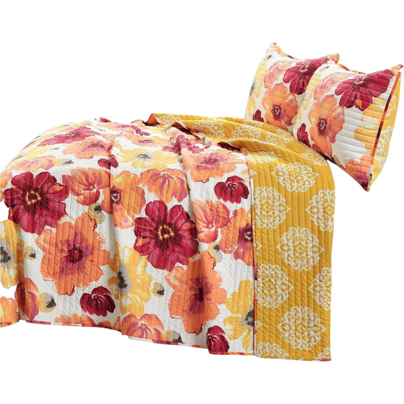 Soft Flowers Quilt Set Lightweight Microfiber Bedding for Comfortable Sleep