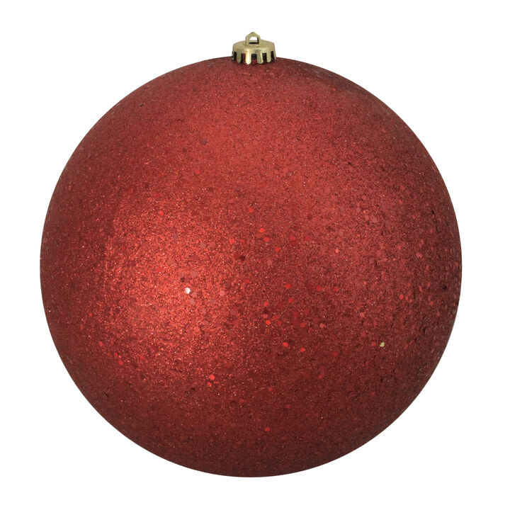Holographic Glitter Red Shatterproof Christmas Ball Ornament 10" (250mm)
