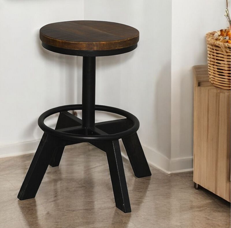 Rustic Iron Backless Bar Chair with Solid Frame, Perfect for Bar Counter or Dining Area