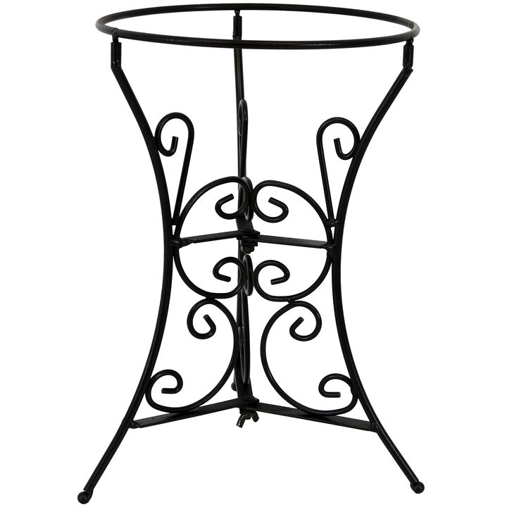 Sunnydaze Decorative Scroll Steel Outdoor Gazing Globe Stand - Black