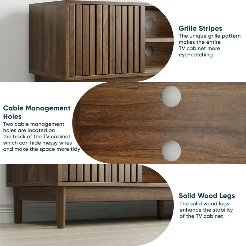 Scapt Mid-Century Modern Fluted TV Stand image number 4