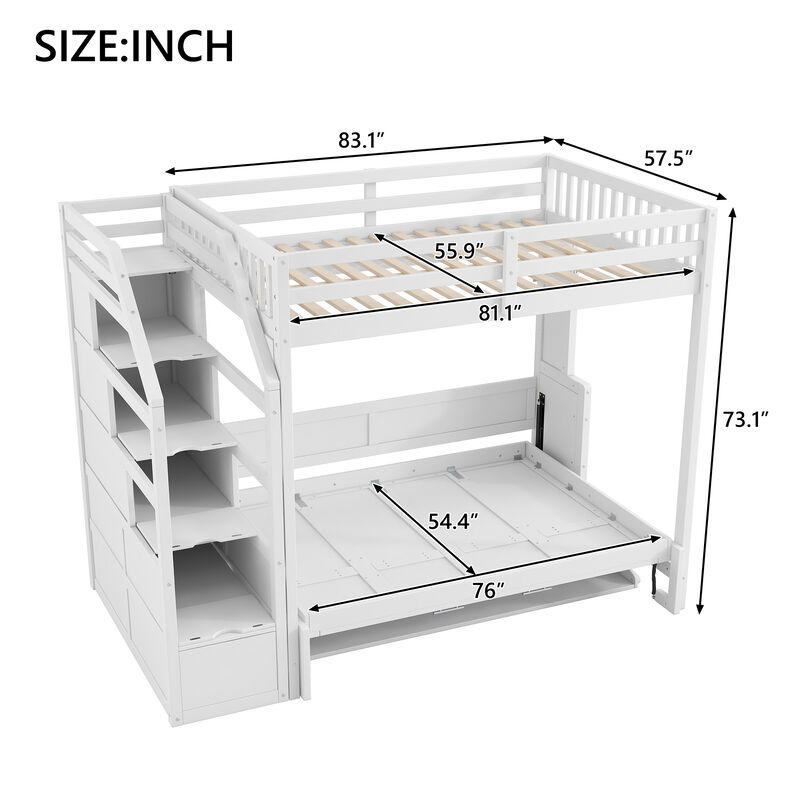 Merax Loft Bed with Storage Staircase
