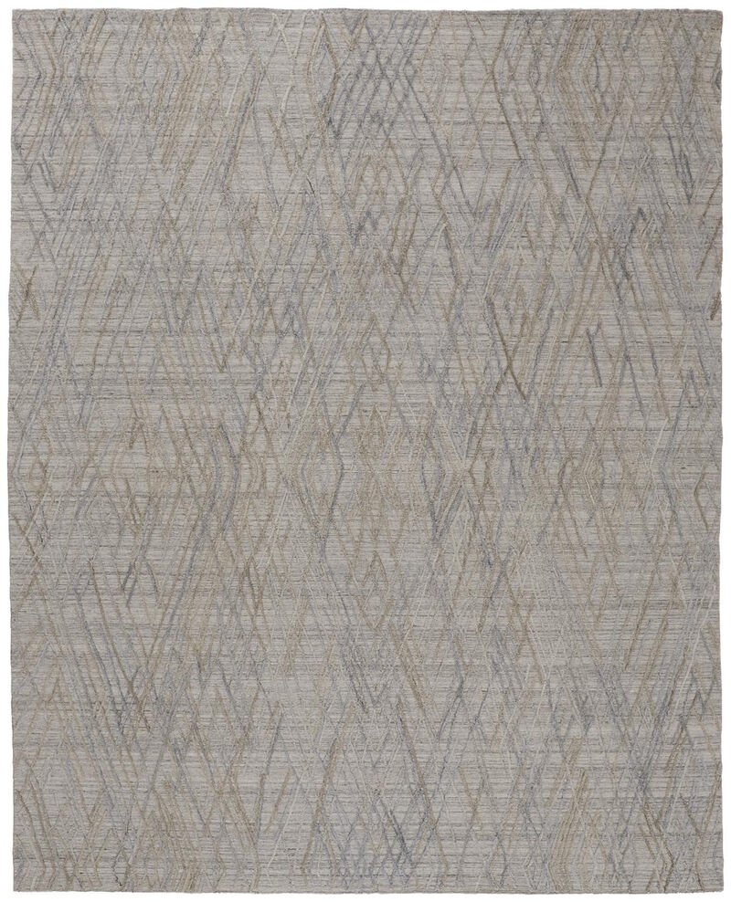 2 X 3 gray And Blue Abstract Hand Woven Area Rug image number 0