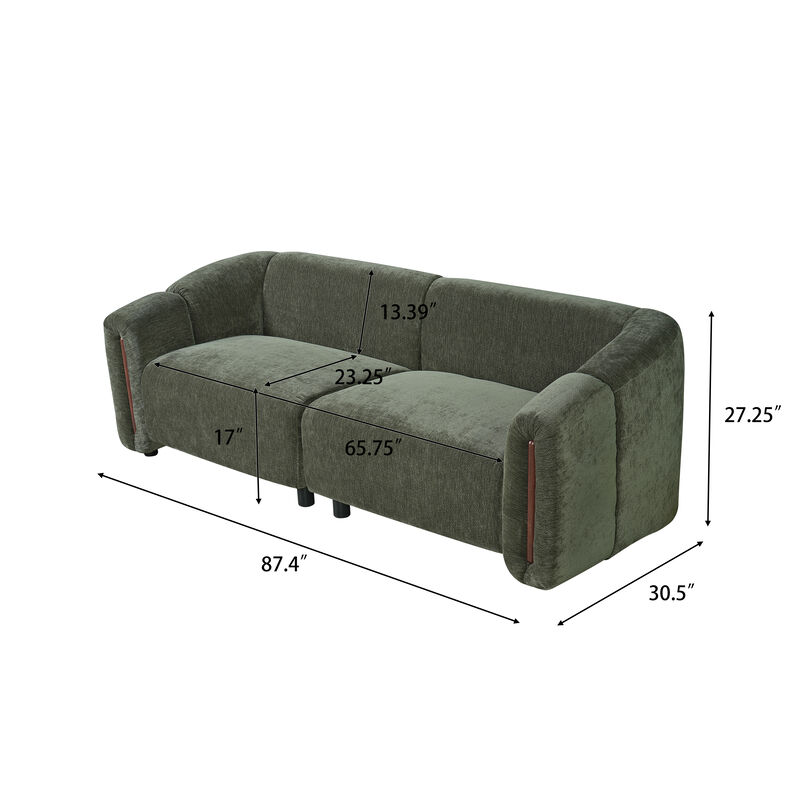Vixba 87.4" Modern Curved Block Sofa image number 7