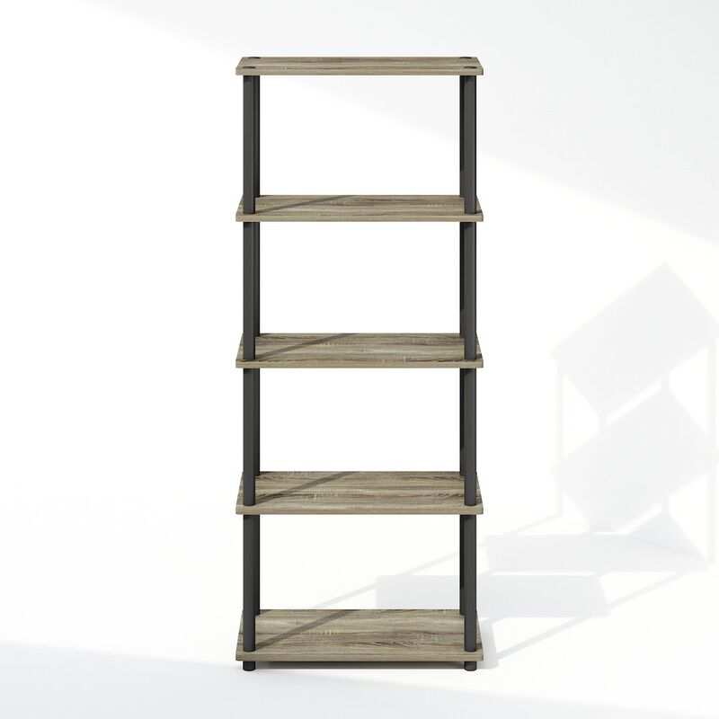 Turn-N-Tube 5-Tier Multipurpose Compact Display Rack, Shelving Unit, Bookcase