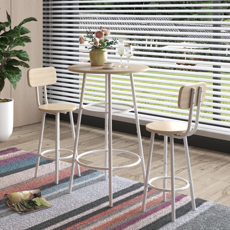 Shroce 3‑Piece Industrial Bar Table Set image number 3