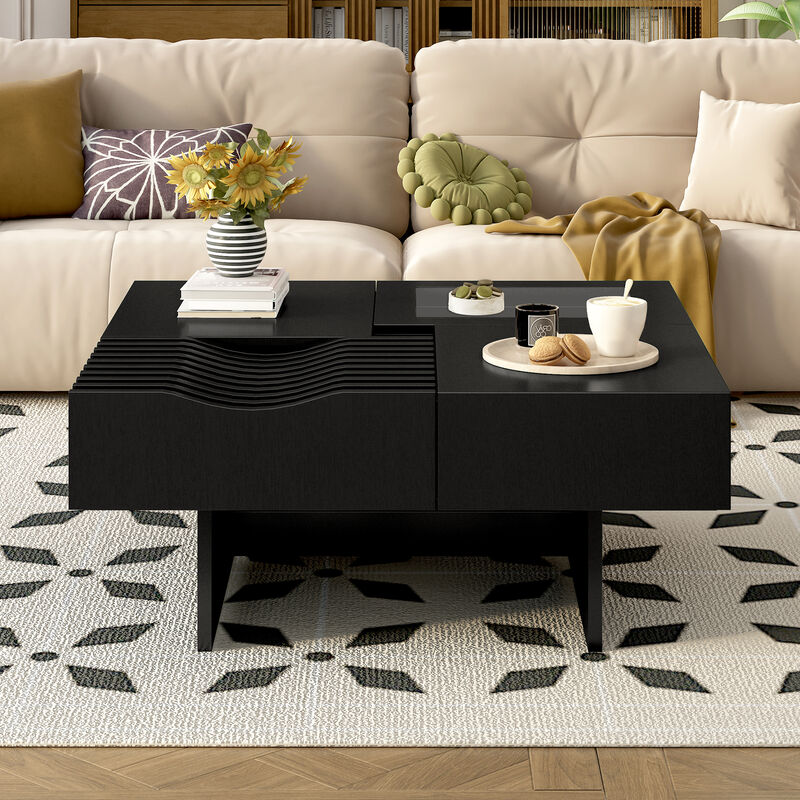 Merax Mid Century Modern Coffee Table with 3 Drawers