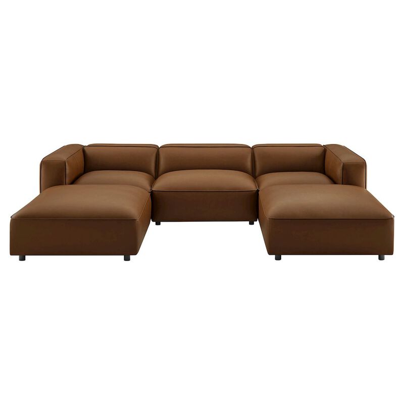 Auren 5-Piece Upholstered Vegan Leather Modular U-Shaped Sofa image number 0
