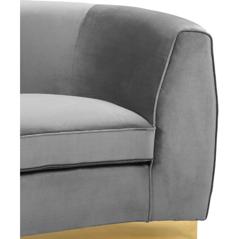 Meridian Furniture Julian Grey Velvet Loveseat