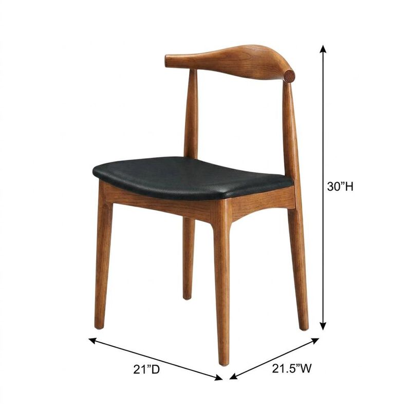 Wooden Dining Chairs for Kitchen and Modern Dining Room Tables, Black, Set of 4 image number 3