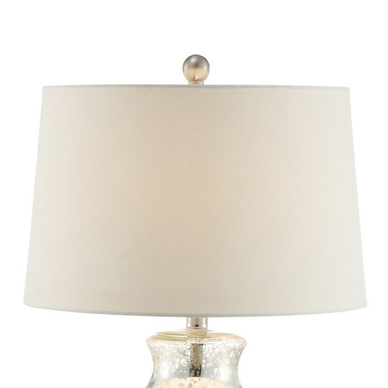 30 Inch Table Lamp with Diamond Textured Base, Set of 2, Glass, Clear-Benzara image number 3