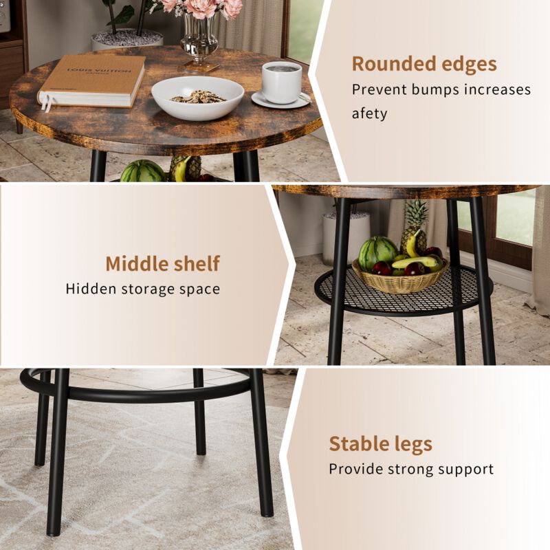 Shroce 3‑Piece Industrial Bar Table Set image number 4