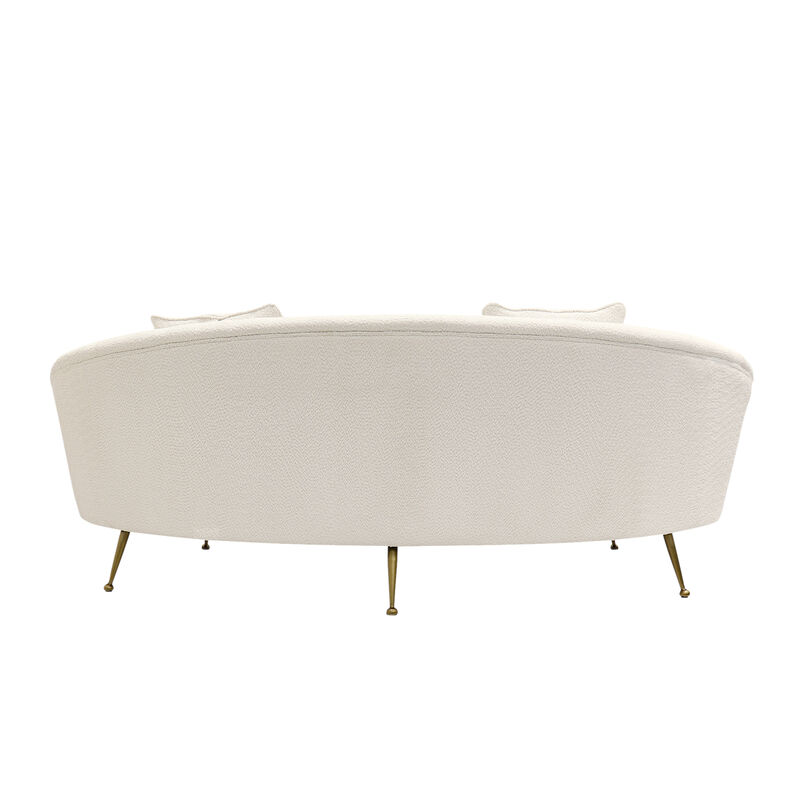 Pasargad Home Luna Collection Textured Fabric Curved Sofa image number 2