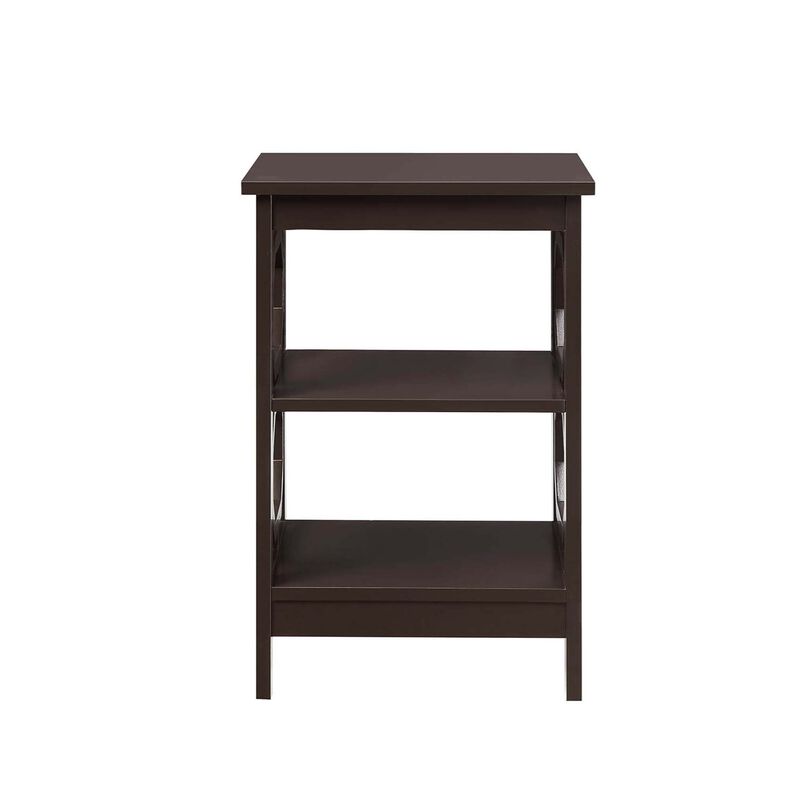 Convenience Concepts Omega End Table with Shelves, Espresso