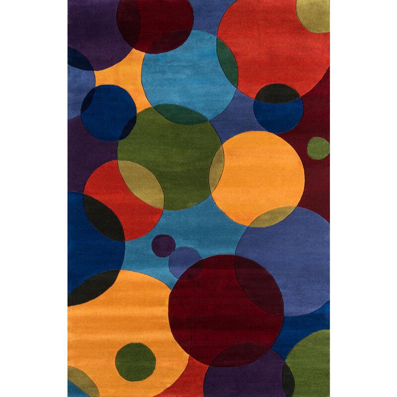 Momeni Contemporary Round Area Rug, Multi, 5'9 X 5'9 Round