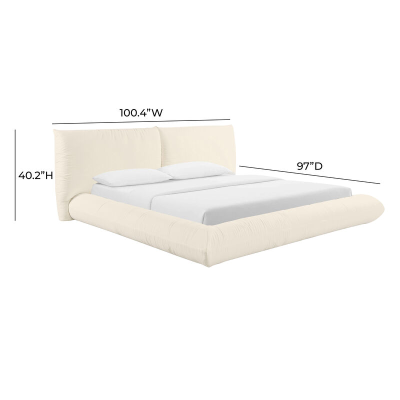 Romp Cream 100% Recycled Linen Bed image number 4