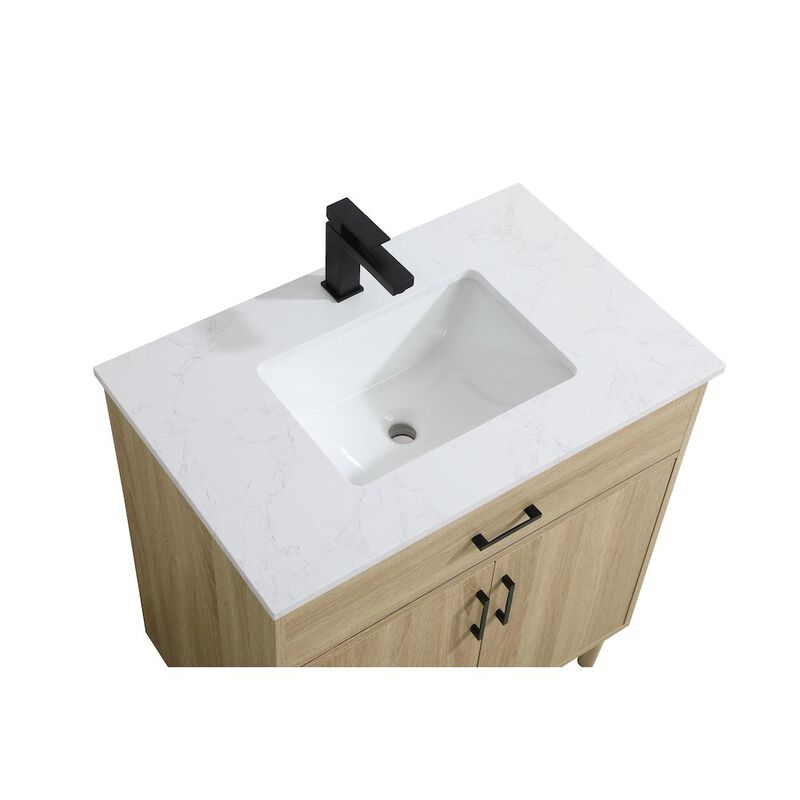 Elegant Kitchen and Bath Chandler 30 Inch Single Bathroom Vanity In Mango Wood