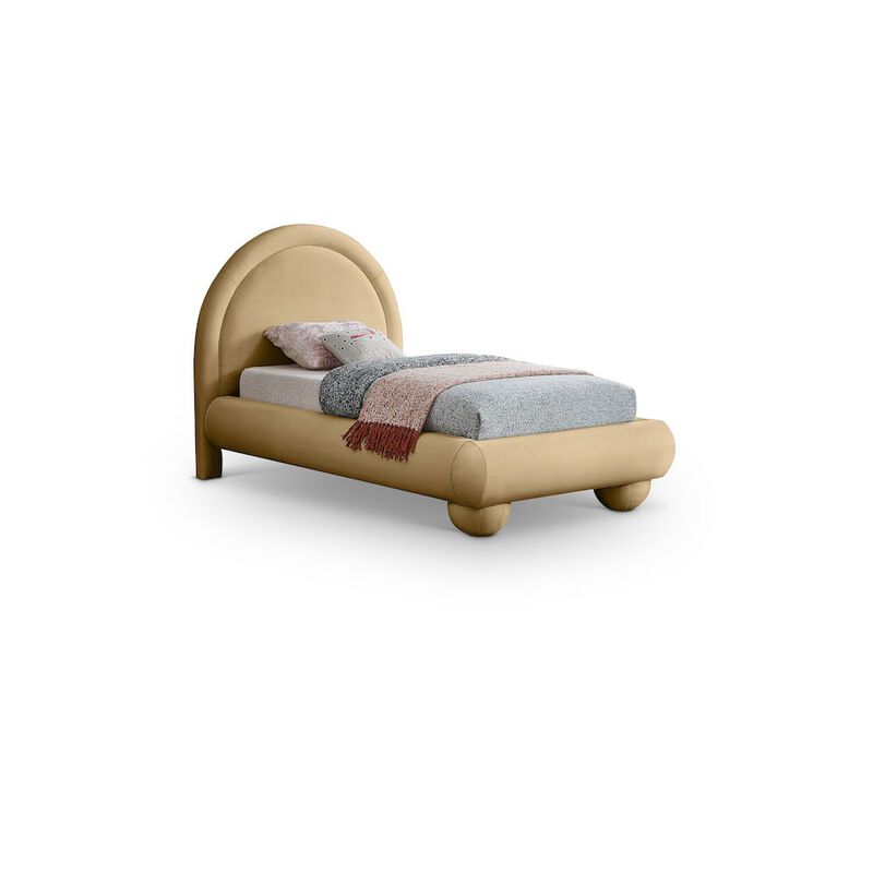 Meridian Furniture Madrid Camel Velvet Twin Bed