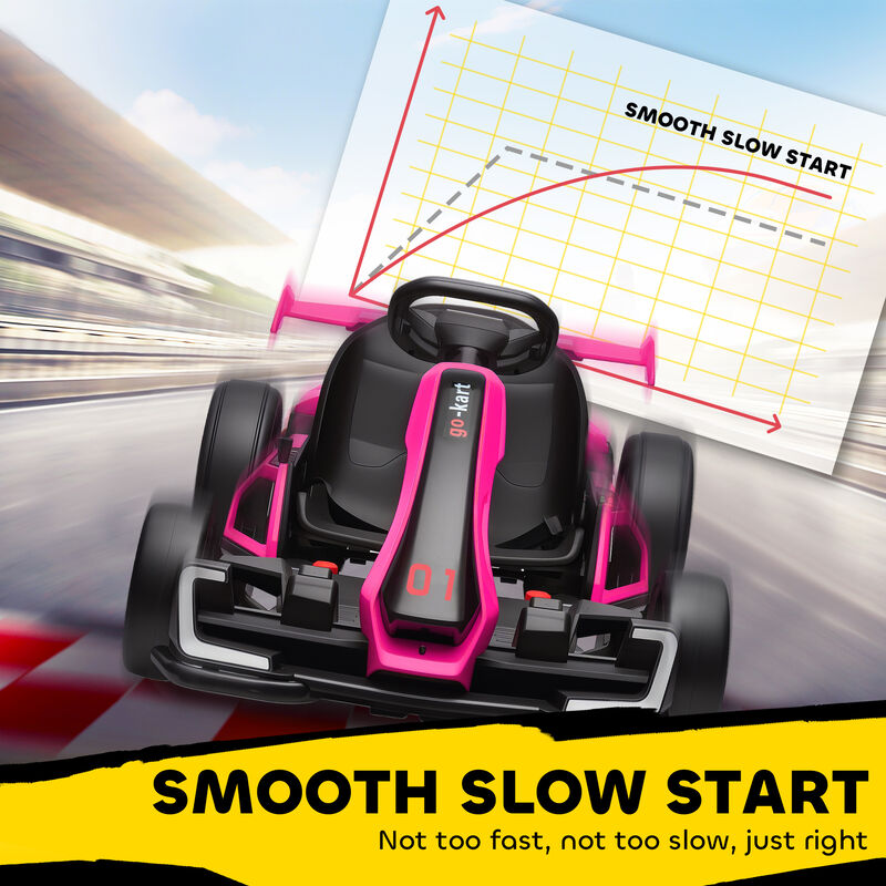 BreeBe 24V 7.5 MPH Electric Go Kart with Adjustable Seat, Slow Start image number 6