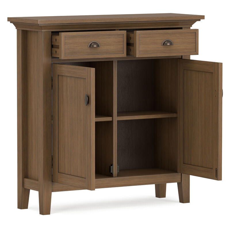 Redmond SOLID WOOD 36 inch Wide Transitional  Entryway Storage Cabinet in Rustic Natural Aged Brown image number 4