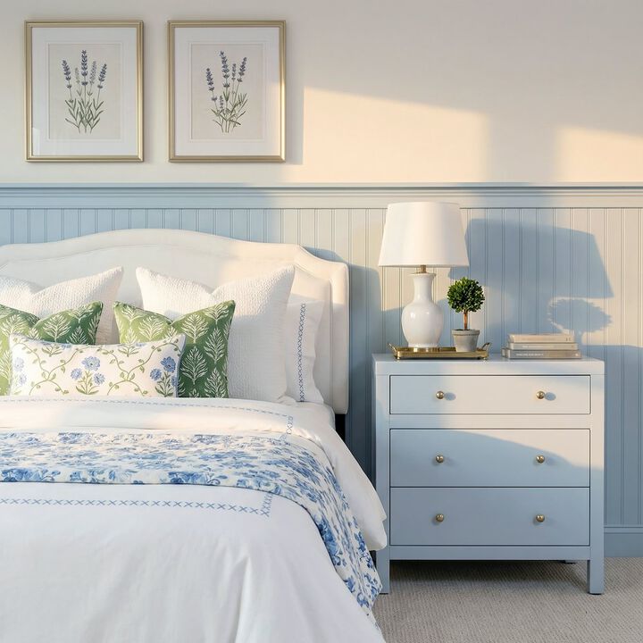 Butler Specialty Nora 25 in. W Rectangular Wood 3 Drawer Nightstand, Light Blue