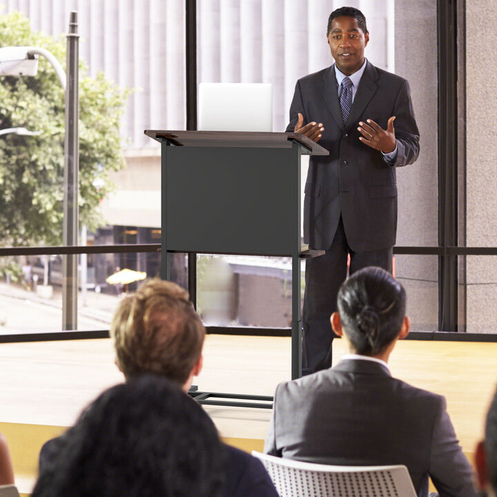 Rolling Adjustable Lectern Table Podium Stand for Presentations