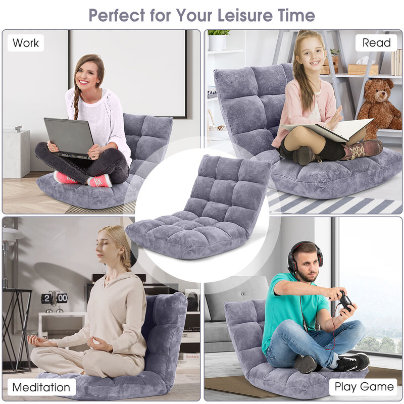 Adjustable Floor Chair with 14 Positions and Cushioned Seat image number 6