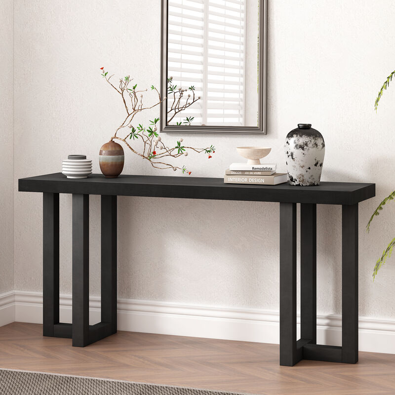 Merax U_STYLE Geometric Design Console Table with Solid Pine Legs