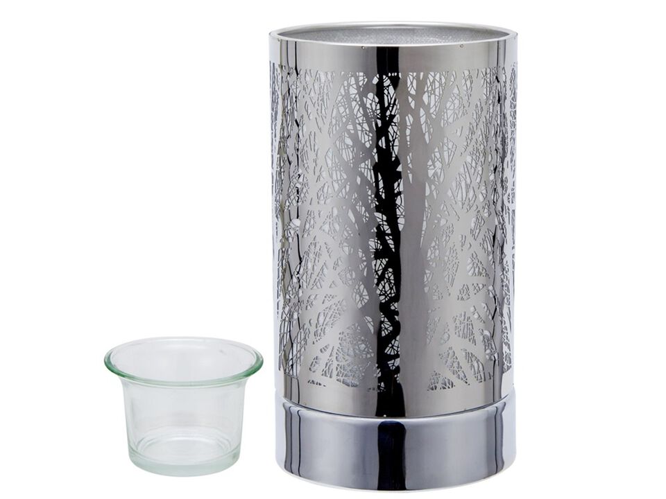 7" Touch lamp/Oil burner/Wax warmer - Silver Forest