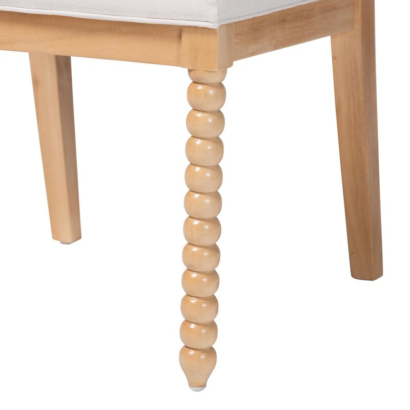 bali & pari Deya Bobbin Dining Chair - Wood Side Chair with Upholstered Seat and Spindle Backrest image number 5