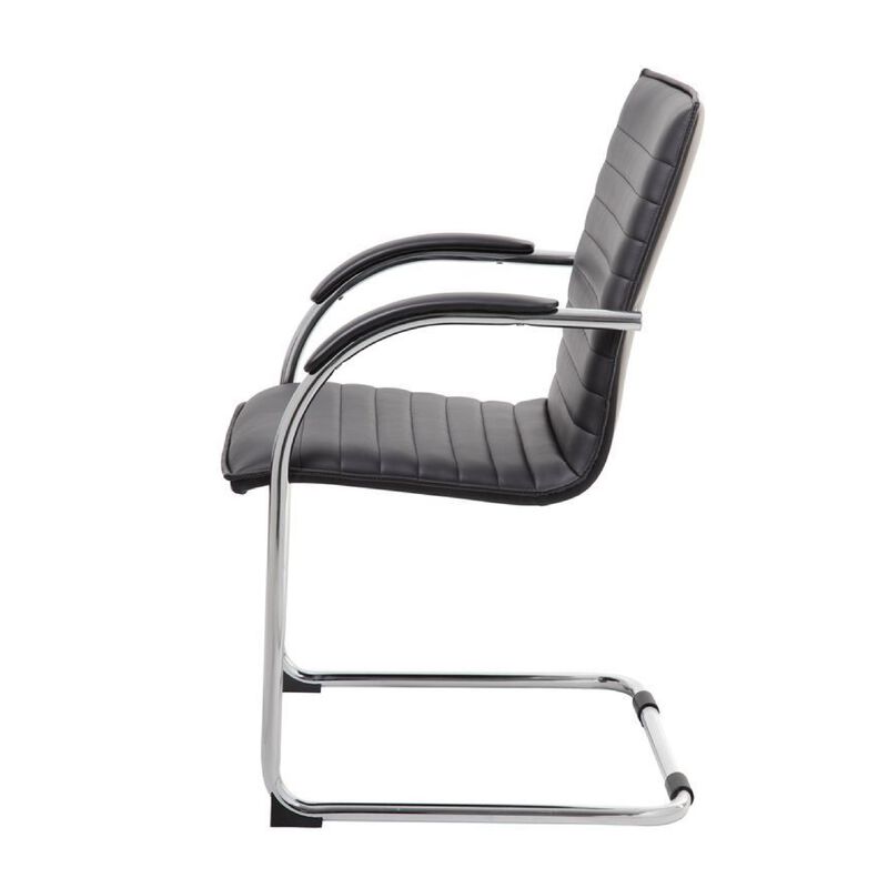 Neni Office Chair Set of 2, Foam Fill Vinyl, Chrome Cantilever image number 3