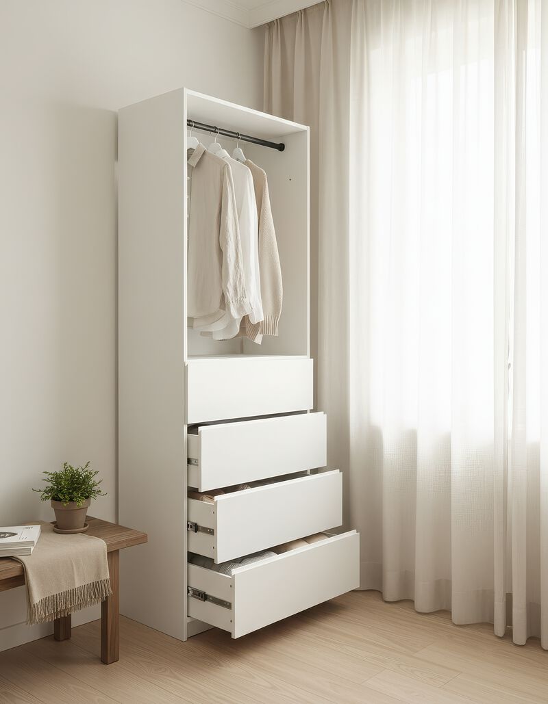 Prosper 32" White Wood Walk-in Closet with Two Rods
