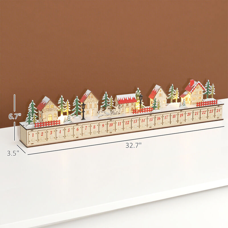 BreeBe Christmas Advent Calendar with 24 Drawers and LED Lights image number 2