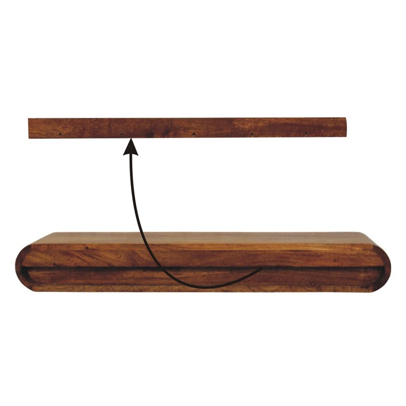 Artisan Furniture Solid Wood Solis Wall-Mounted Console, 2 Drawers, Brown image number 7