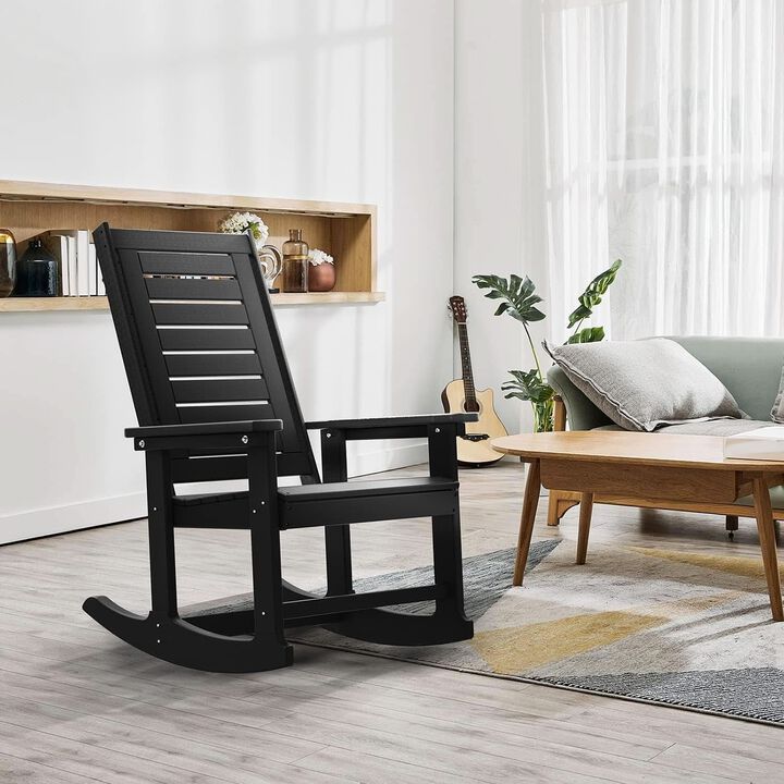 ShipItFurniture Oversized Outdoor Rocking Chairs Set of Two Black