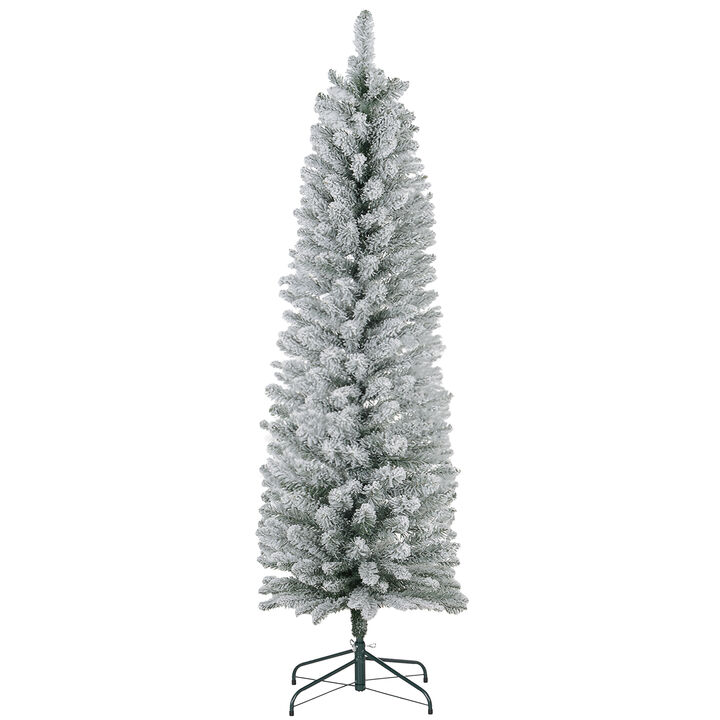 BreeBe 5ft Artificial Pencil Christmas Tree with Metal Base