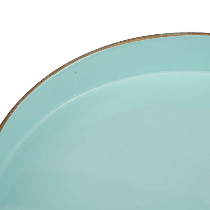 Mimosa Round Plastic Accent Tray, Turquoise Blue image number 4
