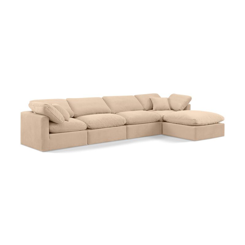 Meridian Furniture Indulge Beige Velvet Modular Sectional