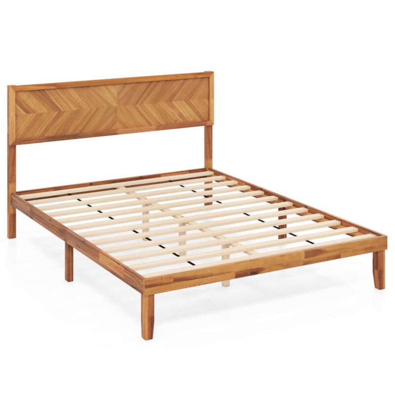 Hivvago Bed Frame with Headboard and Storage Space